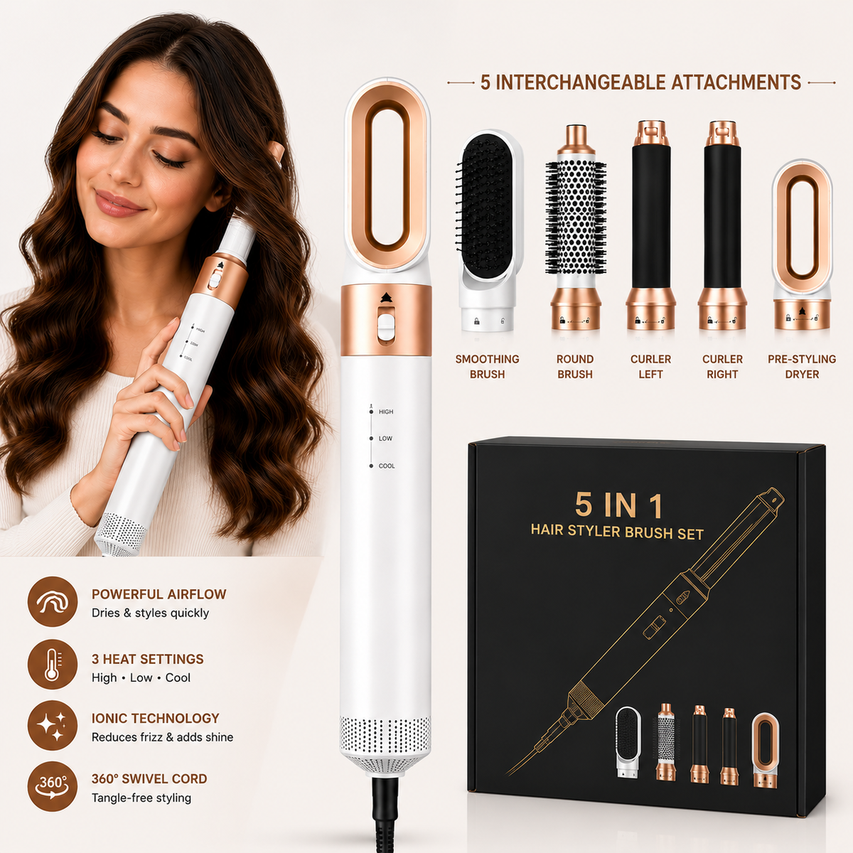 5-in-1 Air Styler & Hair Dryer Brush | OneItemShop