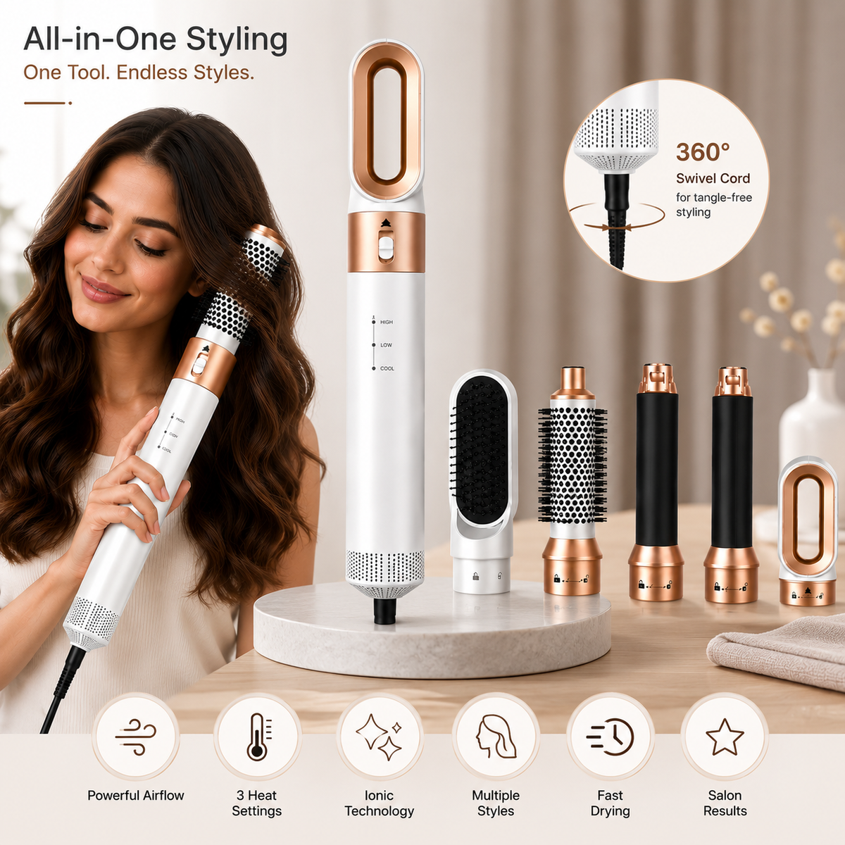 5-in-1 Air Styler & Hair Dryer Brush | OneItemShop